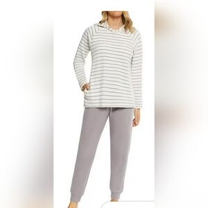 Max & Mia Striped Waffle Knit Lounge/jogger Set